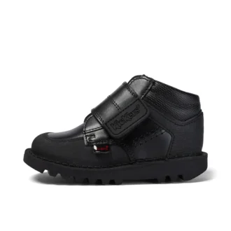 Kick Mid Scuff in pelle nera per bambini