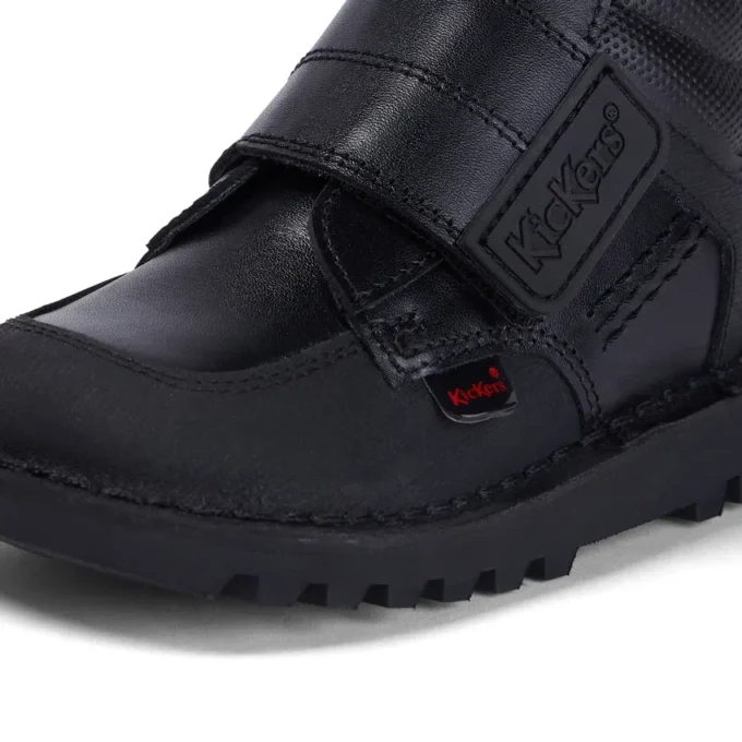 Kick Mid Scuff in pelle nera per bambini Kick Mid Scuff in pelle nera per bambini