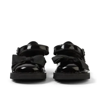 Kick Mj Bow in similpelle verniciata nera per bambine
