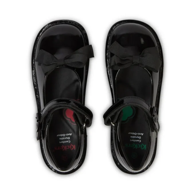 Kick Mj Bow in vernice nera per ragazze Kick Mj Bow in vernice nera per ragazze