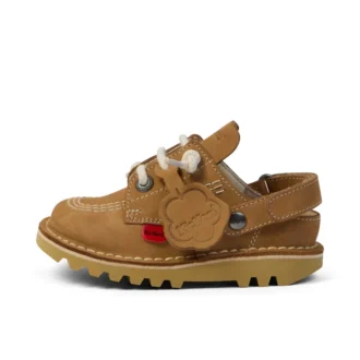 Kick Mule Unisex per neonati, color cuoio