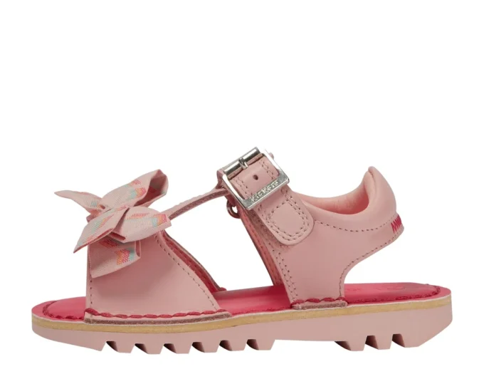 Kick Sandal in pelle rosa per bambine Kick Sandal in pelle rosa per bambine