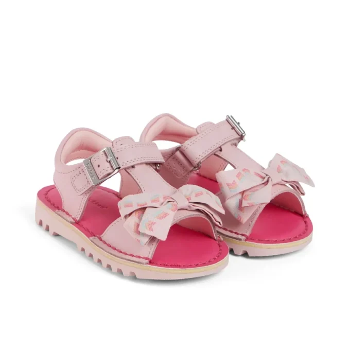 Kick Sandal in pelle rosa per bambine Kick Sandal in pelle rosa per bambine