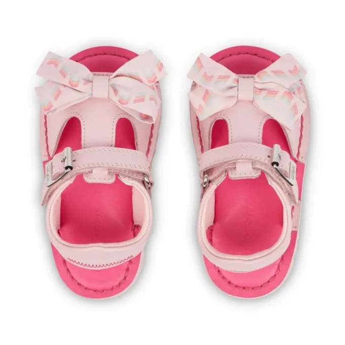 Kick Sandal in pelle rosa per bambine Kick Sandal in pelle rosa per bambine