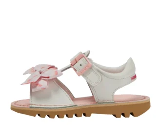 Kick Sandal per bambine in pelle bianca