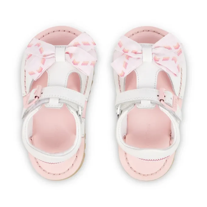 Kick Sandal per bambine in pelle bianca Kick Sandal per bambine in pelle bianca