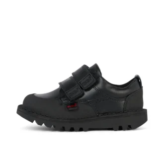 Kick Scuff Twin in pelle nera per bambini