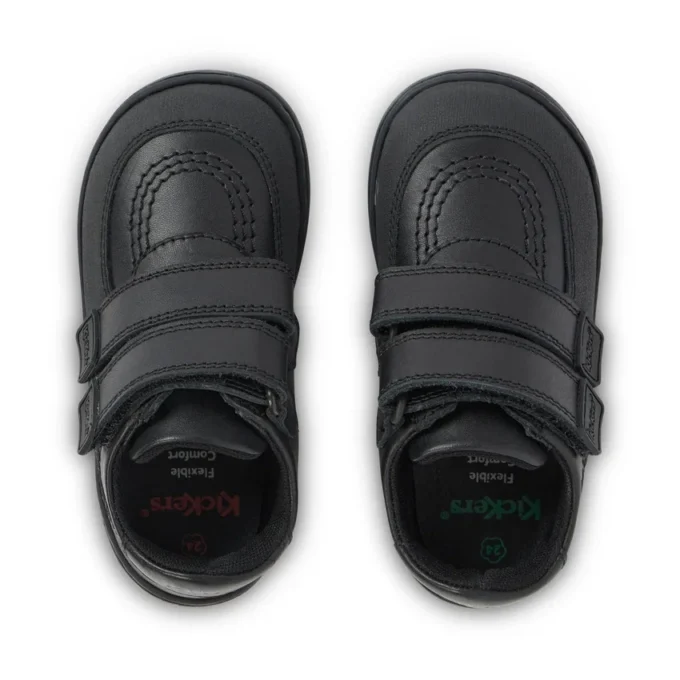 Kick Scuff Twin in pelle nera per bambini Kick Scuff Twin in pelle nera per bambini
