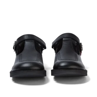 Kick T-Bar da donna per ragazze in pelle verniciata nera
