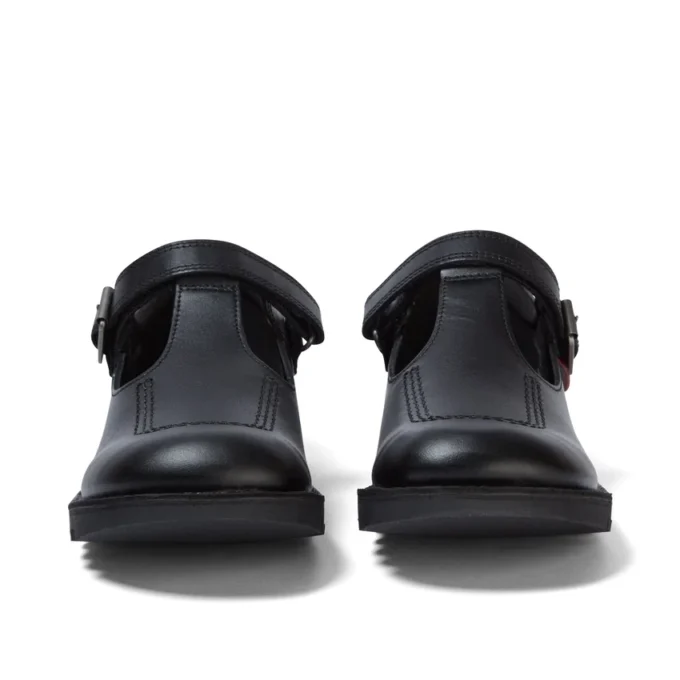 Kick T-Bar da donna per ragazze in pelle verniciata nera Kick T-Bar da donna per ragazze in pelle verniciata nera
