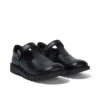 Kick T-Bar da donna per ragazze in pelle verniciata nera Kick T-Bar da donna per ragazze in pelle verniciata nera