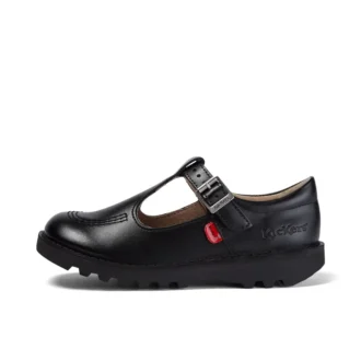 Kick T-Bar in pelle nera per ragazze