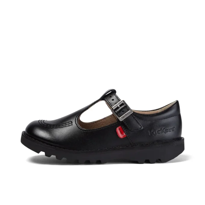 Kick T-Bar in pelle nera per ragazze Kick T-Bar in pelle nera per ragazze