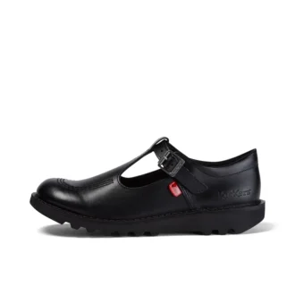 Kick T-Bar in pelle nera per ragazze