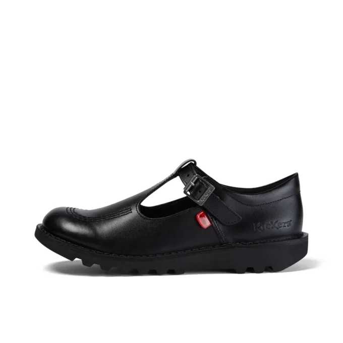 Kick T-Bar in pelle nera per ragazze Kick T-Bar in pelle nera per ragazze