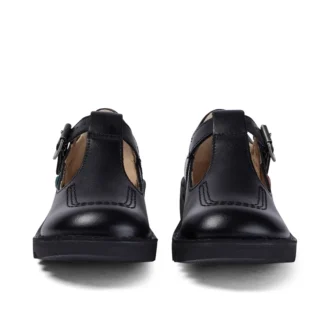 Kick T-Bar in pelle nera per ragazze
