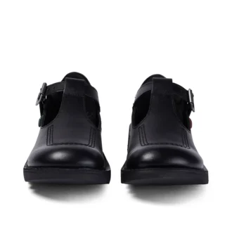 Kick T-Bar in pelle nera per ragazze
