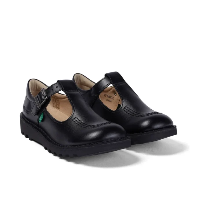 Kick T-Bar in pelle nera per ragazze Kick T-Bar in pelle nera per ragazze