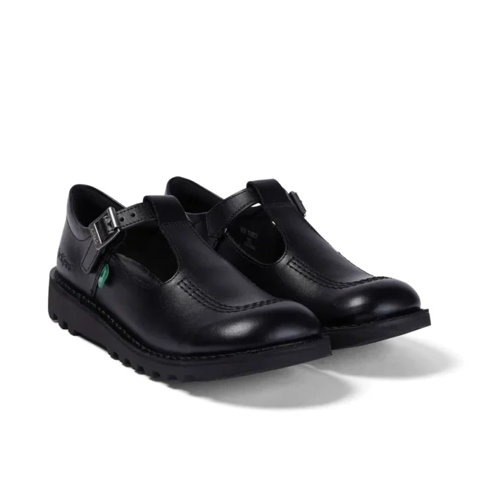 Kick T-Bar in pelle nera per ragazze Kick T-Bar in pelle nera per ragazze