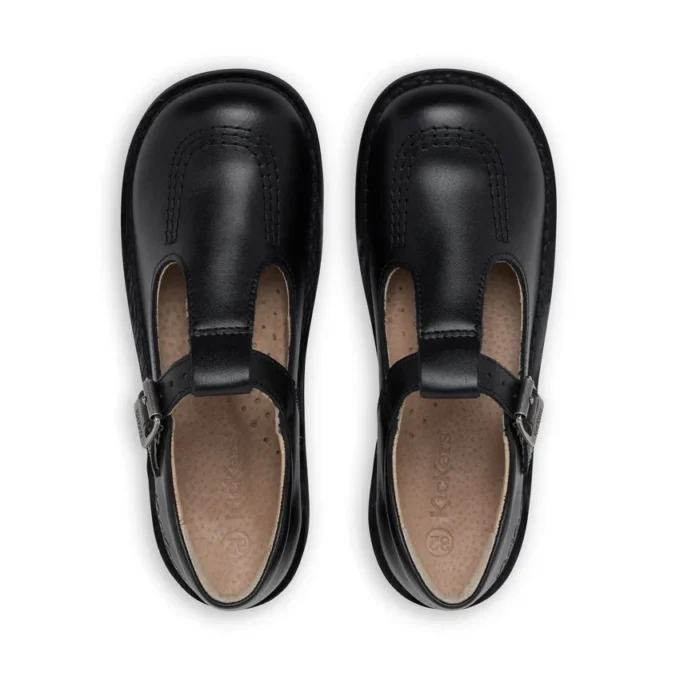 Kick T-Bar in pelle nera per ragazze Kick T-Bar in pelle nera per ragazze