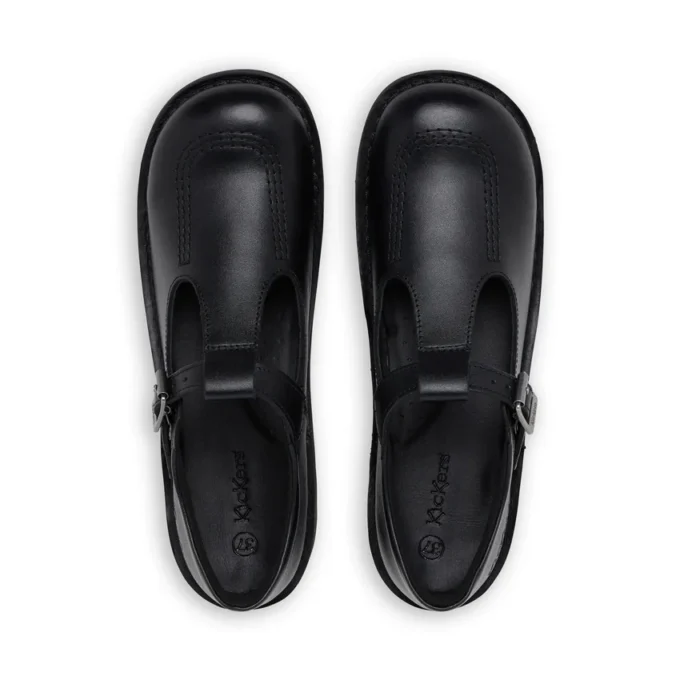 Kick T-Bar in pelle nera per ragazze Kick T-Bar in pelle nera per ragazze