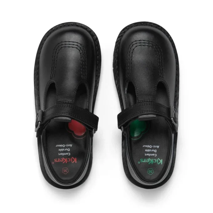Kick T-Bar in pelle Vel nera per bambine Kick T-Bar in pelle Vel nera per bambine