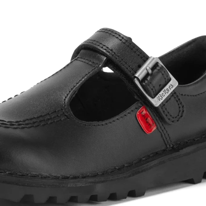 Kick T-Bar in pelle Vel nera per bambine Kick T-Bar in pelle Vel nera per bambine