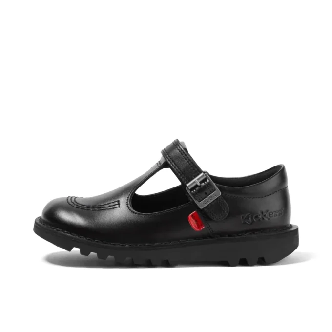 Kick T-Bar in pelle velour nera per ragazze Kick T-Bar in pelle velour nera per ragazze