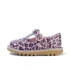 Kick T Bar in vernice leopardata rosa per bambine Kick T Bar in vernice leopardata rosa per bambine