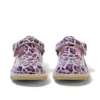 Kick T Bar in vernice leopardata rosa per bambine Kick T Bar in vernice leopardata rosa per bambine