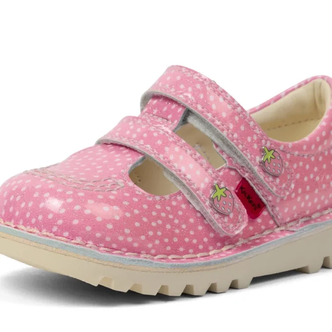 Kick T-Bar per neonati unisex in vernice rosa alla frutta Kick T-Bar per neonati unisex in vernice rosa alla frutta