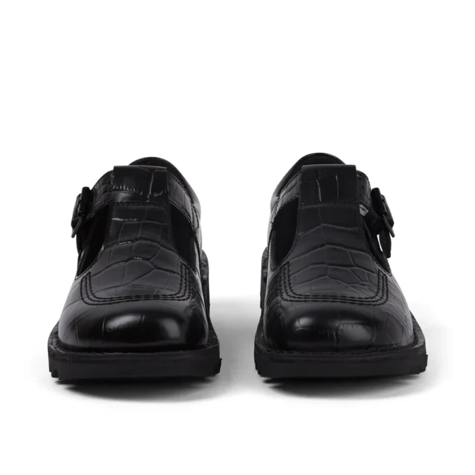 Kick Tbar Croc in pelle nera da donna Kick Tbar Croc in pelle nera da donna