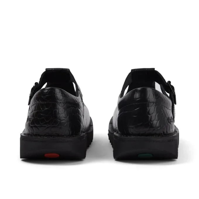 Kick Tbar Croc in pelle nera da donna Kick Tbar Croc in pelle nera da donna
