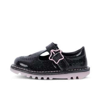 Kick Tbar Galactic in pelle nera per bambine