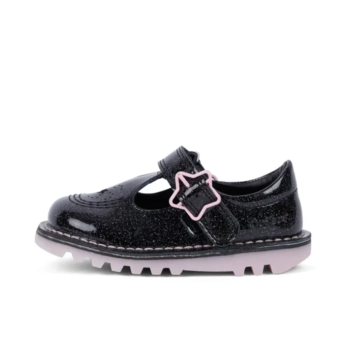 Kick Tbar Galactic in pelle nera per bambine Kick Tbar Galactic in pelle nera per bambine