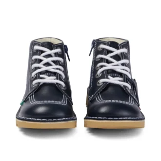 Kickers Junior Unisex Kick Hi Zip in pelle blu navy