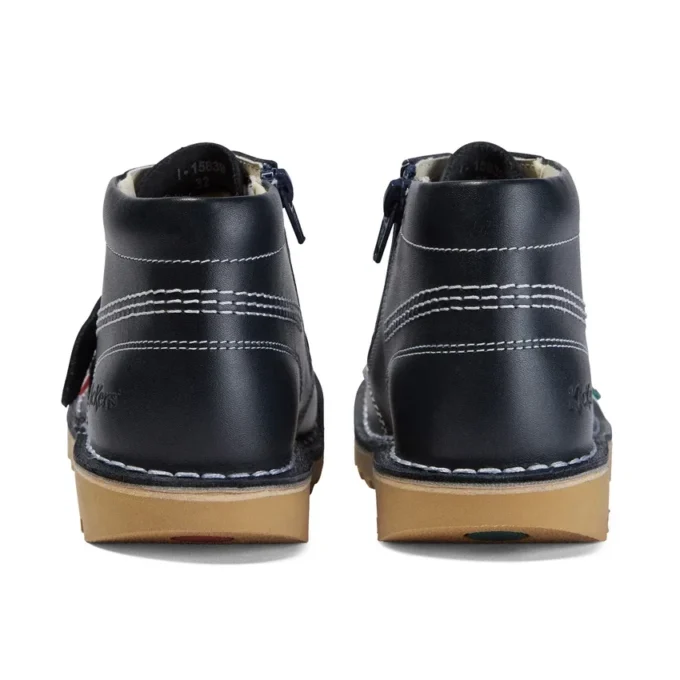 Kickers Junior Unisex Kick Hi Zip in pelle blu navy Kickers Junior Unisex Kick Hi Zip in pelle blu navy