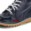 Kickers Junior Unisex Kick Hi Zip in pelle blu navy Kickers Junior Unisex Kick Hi Zip in pelle blu navy