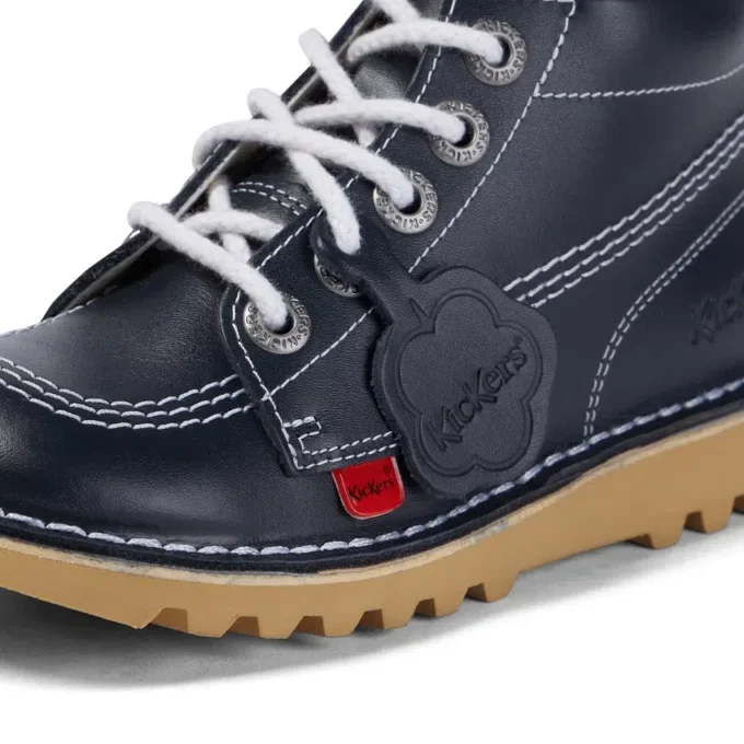 Kickers Junior Unisex Kick Hi Zip in pelle blu navy Kickers Junior Unisex Kick Hi Zip in pelle blu navy