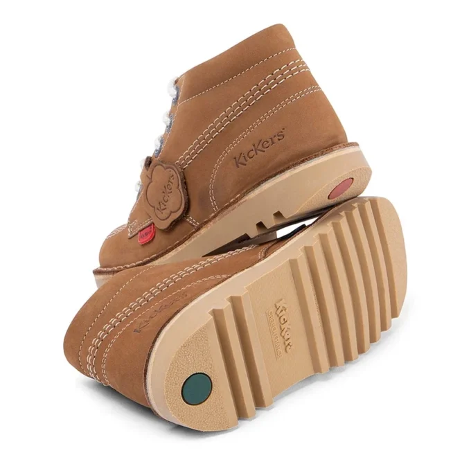 Kickers Junior Unisex Kick Hi Zip in pelle color cuoio Kickers Junior Unisex Kick Hi Zip in pelle color cuoio