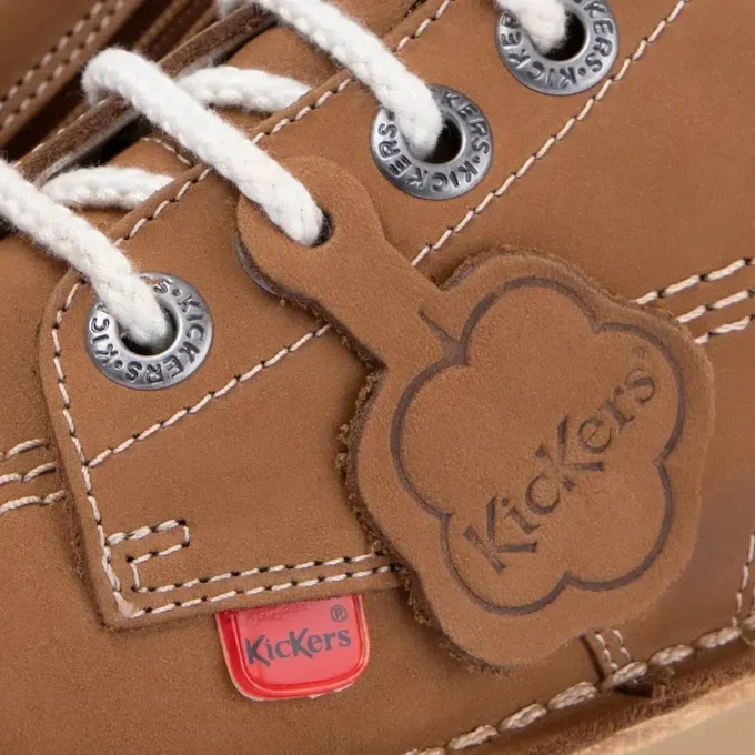 Kickers Junior Unisex Kick Hi Zip in pelle color cuoio Kickers Junior Unisex Kick Hi Zip in pelle color cuoio