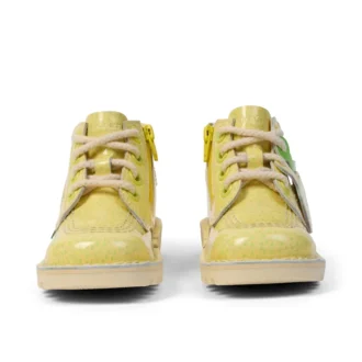 Kickers Kick Hi Fruit in vernice gialla unisex per neonati
