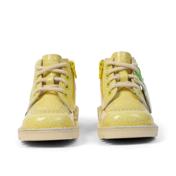 Kickers Kick Hi Fruit in vernice gialla unisex per neonati Kickers Kick Hi Fruit in vernice gialla unisex per neonati