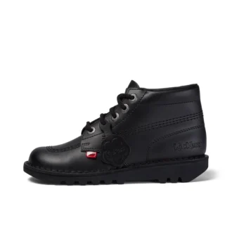 Kickers Kick Hi in pelle nero unisex per ragazzi Kickers Kick Hi in pelle nero unisex per ragazzi