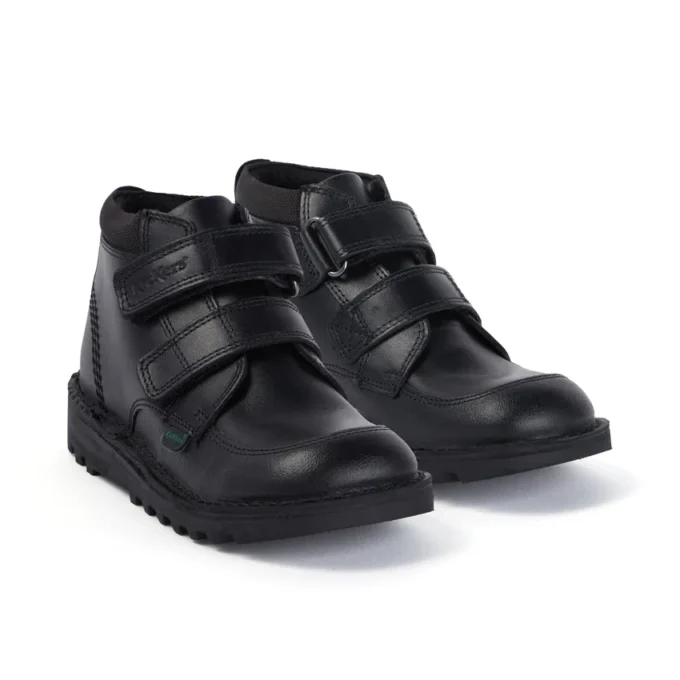 Kickers Kick Hi Scuff in pelle nera per ragazzi Kickers Kick Hi Scuff in pelle nera per ragazzi