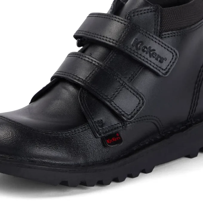 Kickers Kick Hi Scuff in pelle nera per ragazzi Kickers Kick Hi Scuff in pelle nera per ragazzi