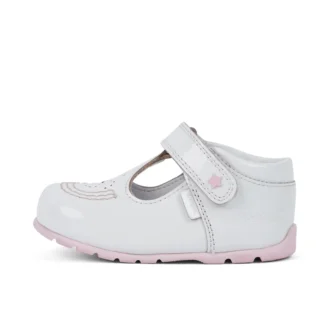 Kickers Kick T Galactic in vernice bianca/rosa