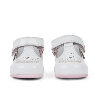 Kickers Kick T Galactic in vernice bianca/rosa