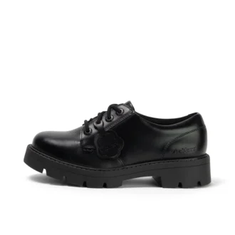 Kori Lace da donna per adulti in pelle lucida nera