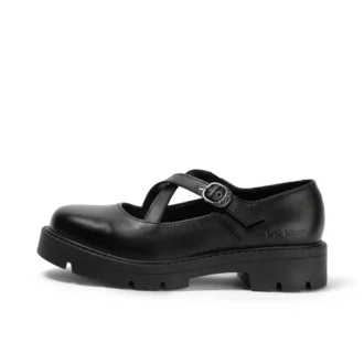 Kori MJ Cross da ragazza in pelle lucida, nero